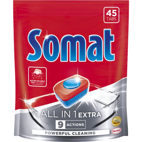 Somat Tablety All in One Extra 45ks | Čistící a mycí prostředky - Příp. do myček na nádobí - Mycí prostředky Somat Tablety All in One Extra 45ks | Čistící a mycí prostředky - Příp. do myček na nádobí - Mycí prostředky